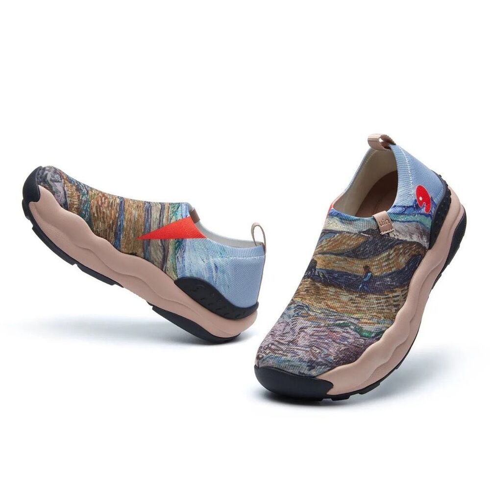 UIN Women's Walking Shoes Slip On Shoes(VAN GOGH ENCLOSED FIELD WITH PLOUGHMAN 3 - Picture 4 of 8